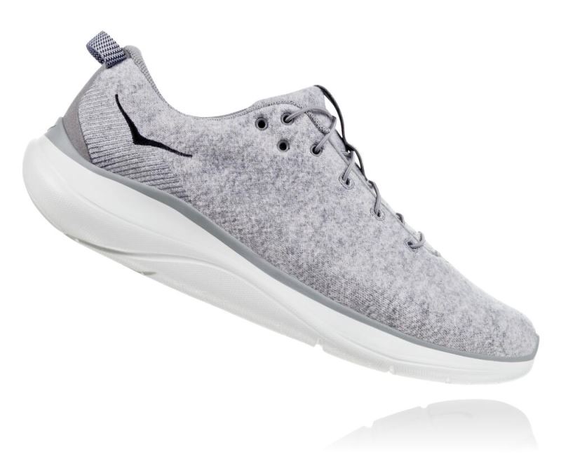 Hoka One One Hupana Flow Wool - Tenis Caminhada Homem Cinzentas Escuro | PT-QFiNRW1